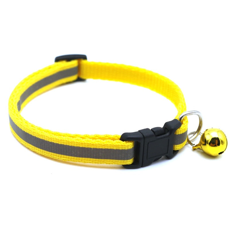 Pet reflective patch collar reflective cat and dog collar bell collar pet luminous collar