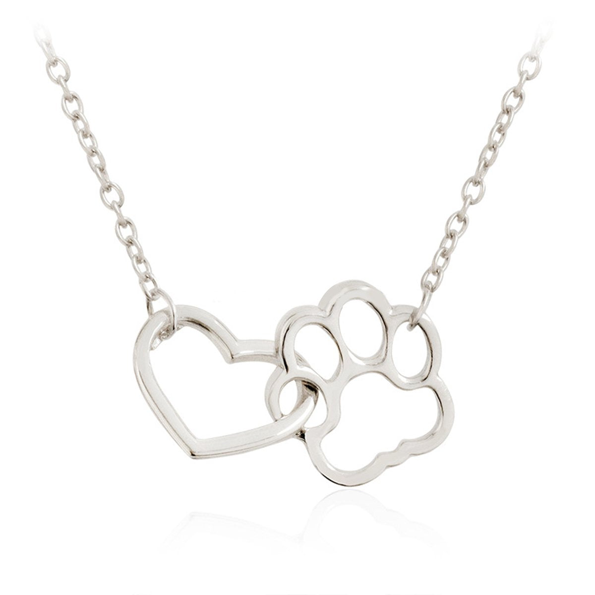 Hollow Pet Paw Footprint Necklaces Dog Cat