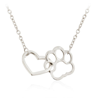 Hollow Pet Paw Footprint Necklaces Dog Cat