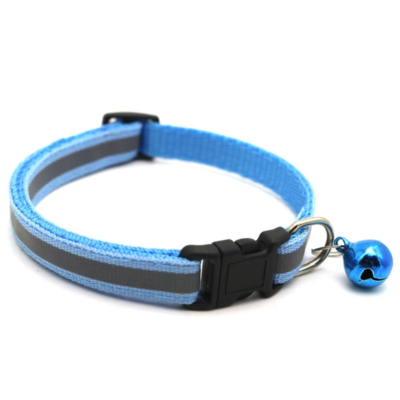 Pet reflective patch collar reflective cat and dog collar bell collar pet luminous collar